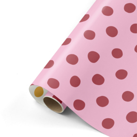 Cadeaupapier | Pretty Polkadots roze | 50 cm