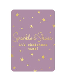 Kerstkaart | Sparkle & Shine (paars)