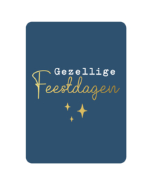 Kerstkaart | Gezellige feestdagen (blauw)