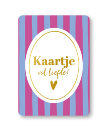Enkele kaart | Kaartje vol liefde (roze/blauw)