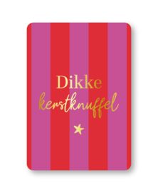 Kerstkaart | Dikke kerstknuffel (stripes)