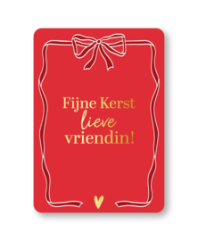 Kerstkaart |  Fijne kerst lieve vriendin (rood)