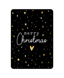 Kerstkaart | Merry Christmas (zwart)