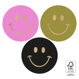 Stickers | Multi - Smiley Gold - Faded | 12 stuks