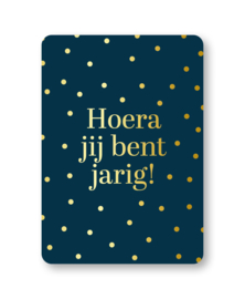 Enkele kaart | Hoera jij bent jarig (donkerblauw)