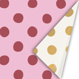 Cadeaupapier | Pretty Polkadots roze | 50 cm
