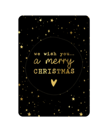 Kerstkaart | We Wish you a merry christmas (zwart)