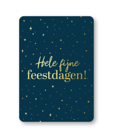 Kerstkaart |   Hele fijne feestdagen (donkerblauw)