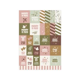 Kerst | Stickervel Xmas naturel
