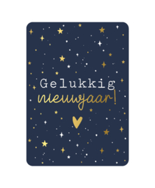 Kerstkaart | Gelukkig nieuwjaar (blauw)