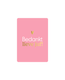 Mini kaart | Bedankt lieve juf, hart