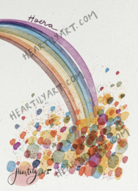 Heartilyart - Kaartje | Hoera Regenboog