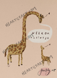 Heartilyart - Kaartje | Giraf Welkom Kleintje