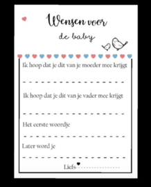 Baby shower voorspellingskaart