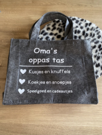 Vilten tas met opdruk na keus