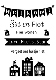 Raamsticker Sinterklaas met naam/namen