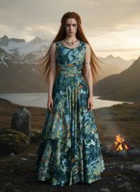 Zomerjurkje kruisband met punten & rok ausbrenner