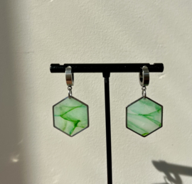 Hexagon in translucent green