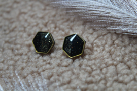 Black and gold sparkly hexagon