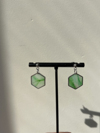 Hexagon small in translucent green