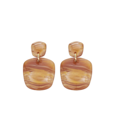 KOB23 oorbellen cognac