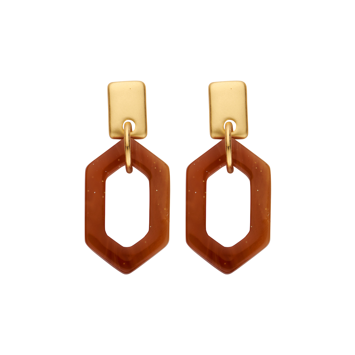 KIT oorbellen cognac