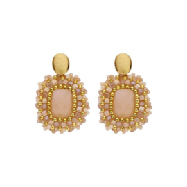 HOB1 oorbellen beige