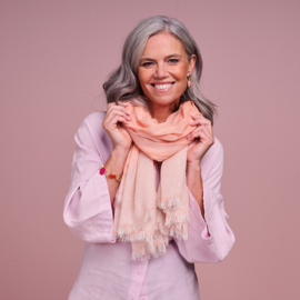 LCSCARVES174 sjaal zalmroze
