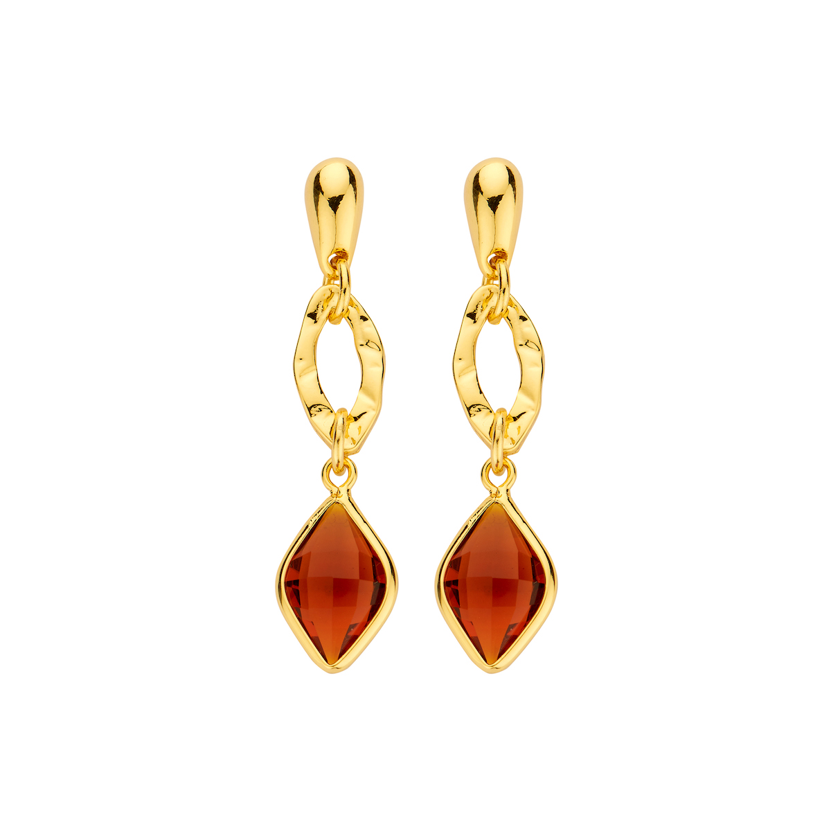DACIO oorbellen cognac
