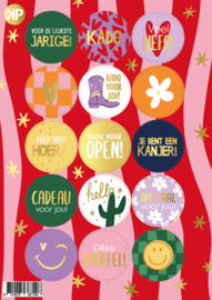 Stickervel A5  (15 stickers) - Retro