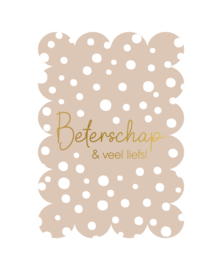 Wenskaart bubble A6 - Beterschap & veel liefs