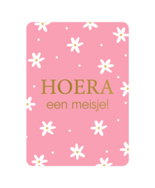 Wenskaart A6 - Hoera een meisje