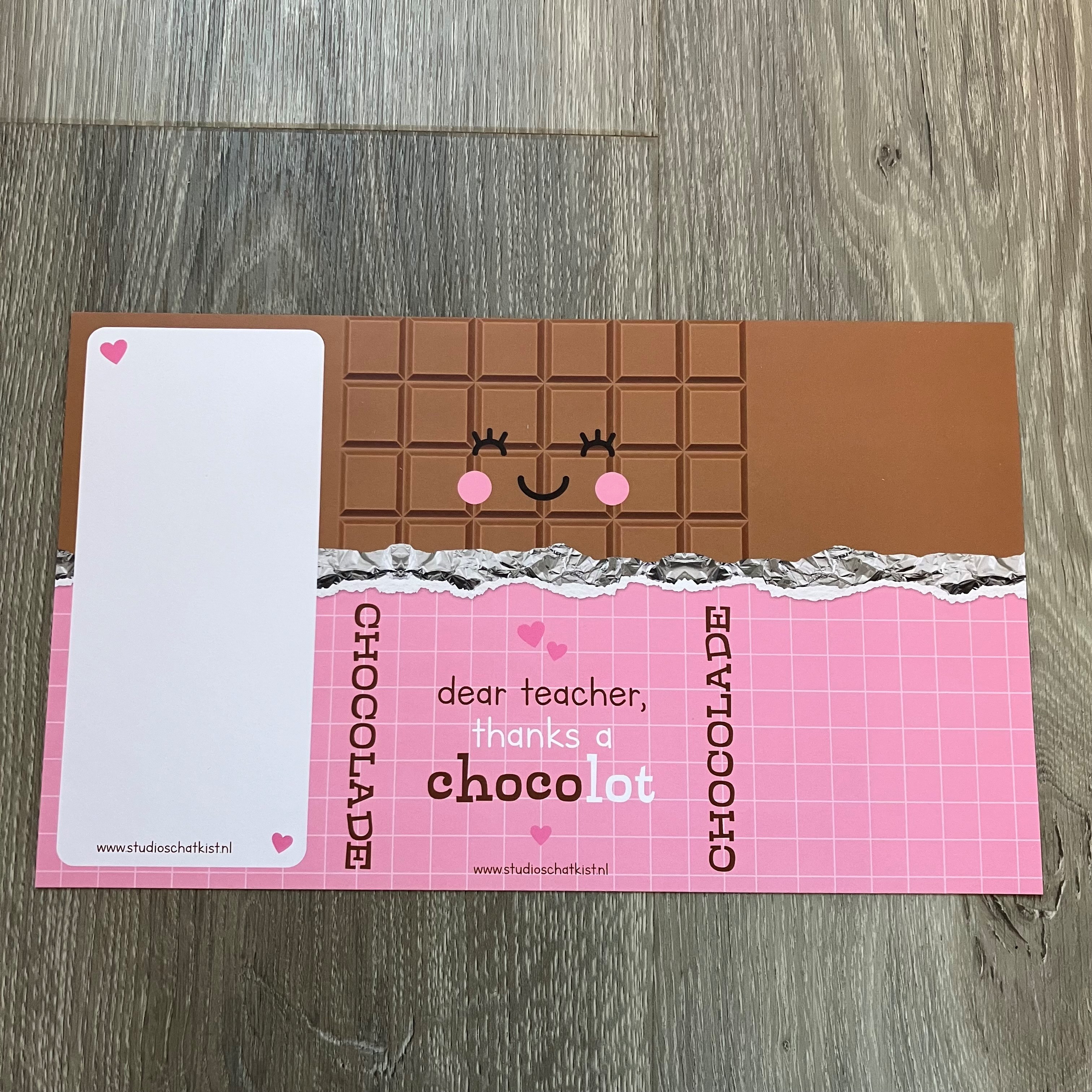 Dear teacher, thanks a CHOCOlot - chocoladewikkel