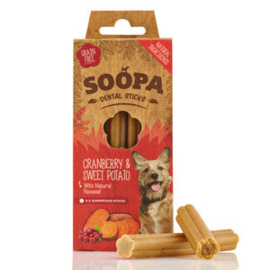 Soopa Dental Sticks cranberry &zoete aardappel 4st