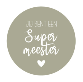 Onderzetter | JIJ BENT EEN SUPER MEESTER| diverse kleuren ( 5 stuks)