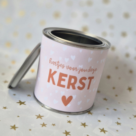 Blikje met wikkel | Hartjes voor jou deze kerst | per 4