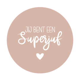 Onderzetter | JIJ BENT EEN SUPERJUF| diverse kleuren (5 stuks)