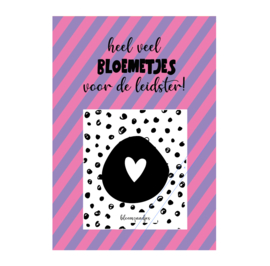 Kaart A6 | heel veel bloemetjes voor de leidster (per 5)