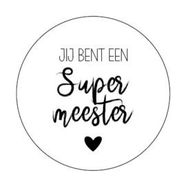 Onderzetter | JIJ BENT EEN SUPER MEESTER| diverse kleuren ( 5 stuks)