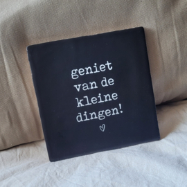 Tegel | geniet van de kleine dingen | 13x13cm
