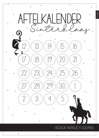 Aftelkalender | zwart/wit | per 5 stuks