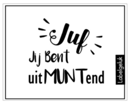 DIY | sticker wit uitmuntend (per 5)