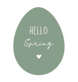 Paasei Hello Spring | diverse kleuren | per stuk