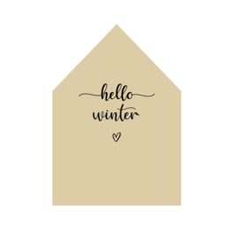 Huisje | Hello Winter taupe | per stuk