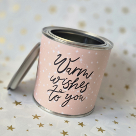 Blikje met wikkel | Warm Wishes | per 4