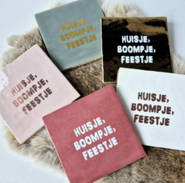 Tegel | huisje, boompje, feestje | 13x13cm