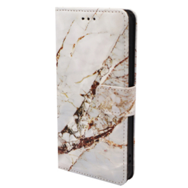 iPhone 11 Book Case Print - Marmer Wit