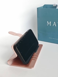 Uitneembare luxe book case 2in1 - iPhone 16E - Rosegoud