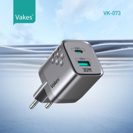 30W met 1 C type en 1 USB poort