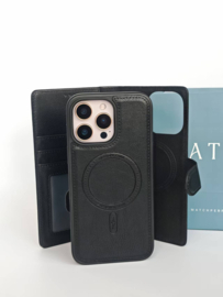 Uitneembare luxe book case 2in1 - Samsung S25 FE - Zwart